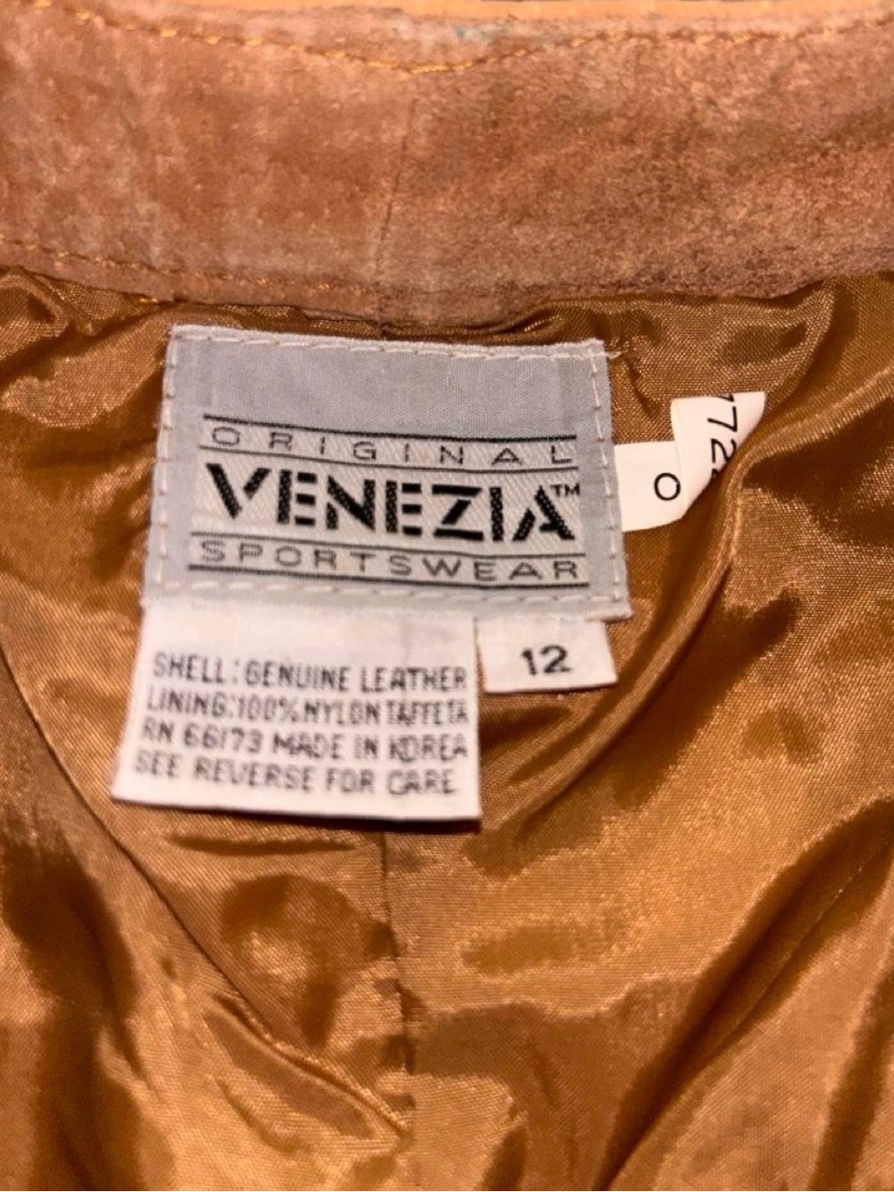 Venezia Leather Midi Skirt in Camel Brown - Picture 3 of 5